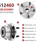 512460 Front Or Rear Wheel Hub Bearing Replacement For 2011 2019 Ford Explorer And 2013 2019 Police Interceptor Utility Specifications