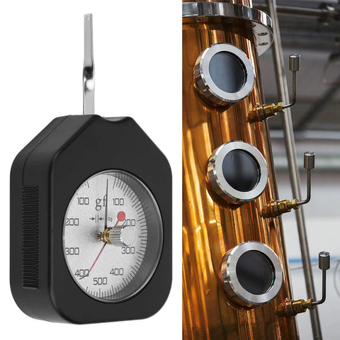 Dial Tension Gauge 500G High Accuracy Tension Meter Tester With Dual Pointer Portable Gram Force Gauge Tensiometer For Electronic Switches Relays Micro Switches And Spring Tension Testing, black ABS alloy dial
