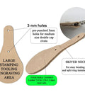 Fresh Veg Tan Leather Key Fobs In A Ten Pack With Pre Assembled Hardware showing large stamping area and pre-punched holes.