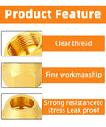Grease Monkey Approved 10 Piece Beefy Brass 45 Degree Flare Tube Fittings showing clear thread, fine workmanship, and leak proof design.