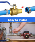 4 Pack 1 Inch PEX Brass Full Port Ball Valves for Water and Heating Circulation, installed plumbing, no lead certified