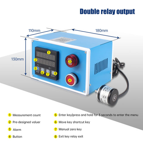 Go-To Pro Grade Digital Length Meter Counter With Single Wheel Encoder For Edge Banding Machines, Switchable Feet Inches Meters Yards