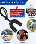 Image of Six Piece Strapped Mouth Guards With Strap No Boil Breathable Mouthpiece for contact sports like rugby and boxing.