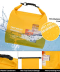 Waterproof Boat First Aid Kit With Lightweight Dry Bag For Kayak And Outdoor Adventures in yellow submerged in water