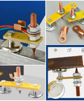 2 Pack Magnetic Ground Clamp For Welders With Copper Tail Quick Grounding Clip in use on metal surfaces
