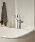 Bathroom with tub and installed 24 Inch Grab Bar With Concealed Mounting In Venetian Bronze Stainless Steel No Slip Grip