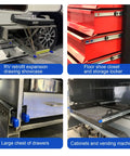 Rugged Three Fold Full Extension Drawer Slides Side Mount 400mm Ball Bearing Runners in various applications, zinc-plated steel.