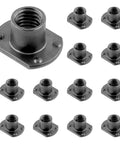 Solid As A Rock M10 T Shaped Weld Nuts 10 Piece Black Carbon Steel Tab Fasteners With UNC Threads And Four Millimeter Projection.