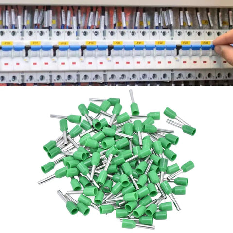 A Sweet 1000 Piece Insulated Ferrule Kit Crimp Terminals For Stranded Wire Copper Cord End Connectors With Heat Resistance And Electrical Pin Terminals Perfect For Auto And Industrial Wiring Projects To Keep Things Secure. Green insulated ferrule terminals pile