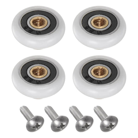 Heavy Duty Shower Door Roller Wheel Replacement Set For Sliding Bathroom Glass Doors, 20mm Slick Gliding Pom And Brass Rollers With Easy Swap Stainless Steel Screws