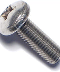 Drop Dead Tough 1/4-28 By 3/4 Phillips Pan Head Stainless Steel Machine Screws, close-up showing fine threading and pan head.