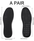Full Soles Rubber Replacement For Sneakers And DIY Shoes Wear Resistant With Raised Grain Non Slip Pad For Grippy Kicks Black 1 Pair 302x107x23 mm Durable, front and bottom view.
