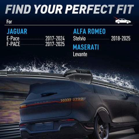 Quality Rear Wiper Blade 13 Inch Tight Swap For Jaguar F Pace Alfa Romeo Stelvio Maserati Levante with info on fitment.