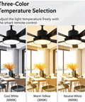 YPDJVLTI Ceiling Fans Lights 42-52Inch Ceiling Lamp with adjustable three-color temperature selection in dining setting.