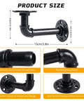 Heavy Duty Industrial Pipe Shelf Brackets Kit For 8 10 12 14 Inch Boards Iron L Pipe Floating Shelves Black dimensions