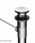 Focus Modern Upgrade 1-Handle 7-Inch Tall Bathroom Sink Faucet In Chrome, showing drain assembly detail with single hole mount.