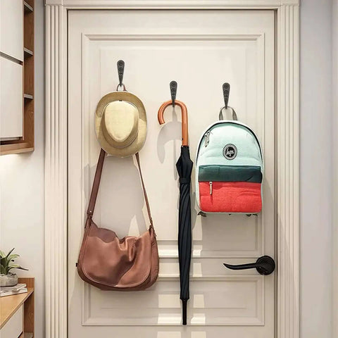 Built Tough Wall Mounted Hooks Set Of Four Premium Zinc Alloy Coat Hangers Bright Yellow For Bathroom Bedroom Kitchen Cabinet Storage Straight Forward Mount Screw Kit Included, hanging hats, bags, and an umbrella.
