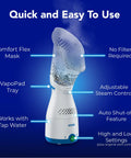 Plug In Non Medicated Steam Inhaler For Sinus Relief And Congestion with comfort flex mask and VapoPad tray