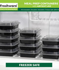 50 Pack Meal Prep Containers With Lids, 1 Compartment Bento Boxes, 24 Oz Each, BPA Free, stackable in freezer