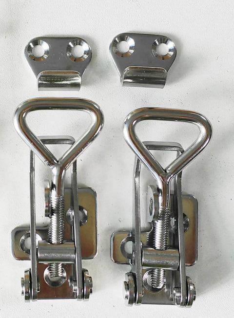 Adjustable 75 To 95mm Stainless Steel Cabinet Latch Lock With Lever Handle Toggle, heavy duty buckle style in 2 pack SYINE SK-1S