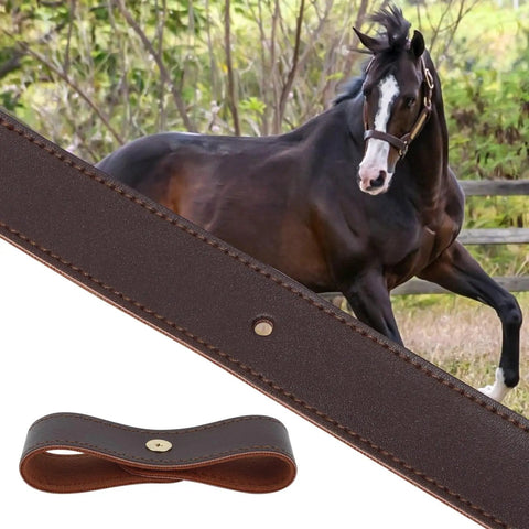 18 Piece Breakaway Halter Replacement Straps Set Leather Replacement Straps For Horse Halters Repair Kit, horse running in background