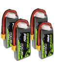 4-pack 3S 11.1V 450mAh 80C Lipo Battery with XT30 Connector for RC FPV Racing Drones Quadcopters, soft case, lightweight