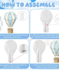 Blue Hot Air Balloon Cardboard Cutout For Baby Shower And Birthday Party Photo Booth Backdrop Life Size Standup Prop setup instructions