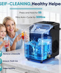 Dope Countertop Ice Maker With Built In Handle Lets You Score 9 Bullet Ice Cubes In 6 To 8 Minutes Up To 26 Lbs Per Day Auto Clean shown in kitchen