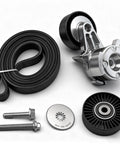 Premium Serpentine Accessory Drive Belt Kit With Auto Tensioner And Idler Pulley For BMW 2006 To 2013 Complete Engine Fix That Slaps Back In Fast And Easy, belt and pulleys