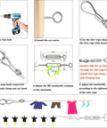 Installation steps for Stainless Steel One Eighth Inch Cable And Turnbuckle Kit For String Lights And Outdoor Projects