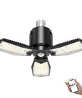 Motion Sensor Garage Light 80W 8000LM Deformable LED Shop Light with remote control displayed