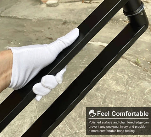 Stainless Steel Door Pull Sliding Handle Back-To-Back Mount For Glass Wood Metal Doors Black Finish Built To Last Indoor Outdoor Use