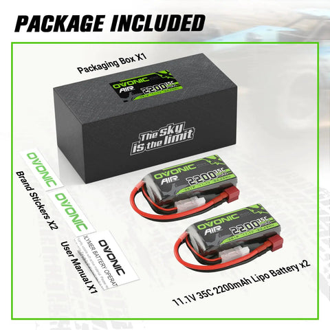 3S 11.1V 2200mAh LiPo Battery Pack Shorty 35C To 70C Discharge With Deans Connector For RC Cars Boats Drones Planes Quadcopters FPV Two Pack