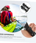 Elastic Draw Latch T Handle Lock Set For Boats, Toolboxes And Coolers shown in hand next to person kayaking