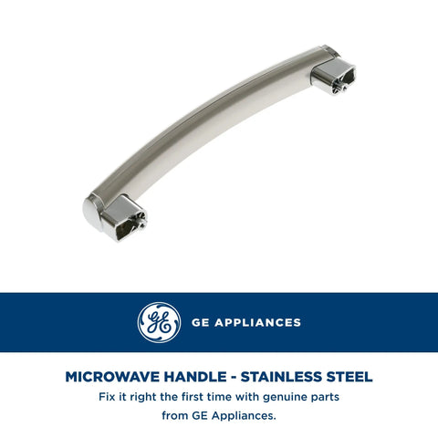 Stainless Steel Door Handle OEM Authorized Replacement Part For Appliances Compatible With WB15X21101 Models - Curved View