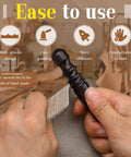 Hands using the Premium Ebony Wood Leather Edge Burnisher And Manual Polishing Tool For Slick Finishes with comfortable grip.