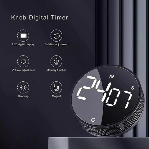 Magnetic Digital Kitchen Timer With LED Display And Alarm Battery Powered Stopwatch for Cooking and Everyday Tasks