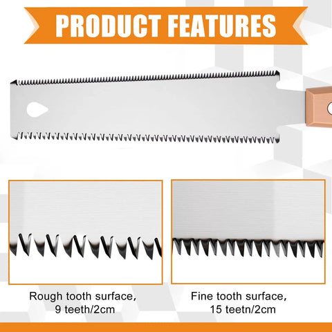 6 inch double edge blade with rough and fine tooth surfaces, part of Woodworking Tools Starter Kit For DIYers And Beginners.