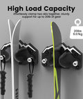 High-load Badass Ski And Snowboard Wall Mount Two Pack with non-slip grips holding two skis up to 20lbs securely.