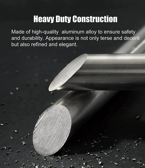 Close-up of aluminum rod highlighting heavy-duty construction, part of Rustic Sliding Barn Door Handle 47 Inch Decor Pull For Interior Or Outdoor Glass And Wood Doors Aluminum Push Bar With Fittings Style 3 120cm Easy Install Durable Build Modern Farmhouse Vibe Boss Look