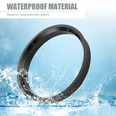 Heavy Duty Hub Centric Rings 2.87 Inch OD 2.36 Inch ID with waterproof polycarbonate material, showcased in water.