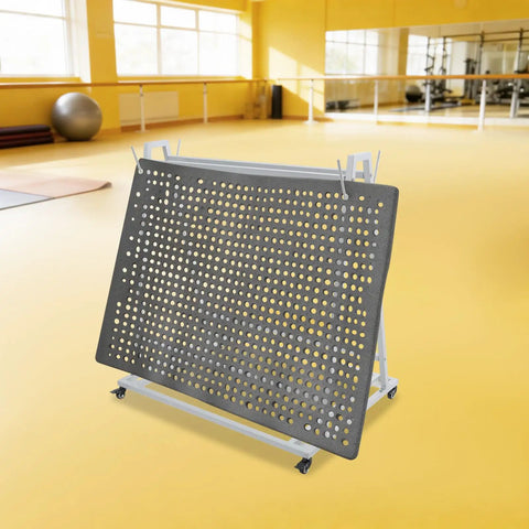 Heavy Duty Steel Floor Mat Hauler Cart 40 By 28 By 42 Inches Rolling Auto Wash Rack Organizer Built Tough For Your Garage Rig And Weekend Warrior Cleaning Spree displayed on a rolling cart.