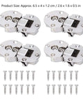 Four Pack Semi Circular Flip Hinges Hidden 90 Degree For Wooden Furniture And Wardrobes Heavy Duty Cabinet Door Hinge With Silent Hydraulic Buffer And Soft Close Ideal For Solid Doors, showing four metal hinges and screws