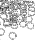 Premium Industrial Heavy Duty Split Lock Washers M10 Bright Silver Stainless Steel 100 Pack, close-up view of rust-proof washers.