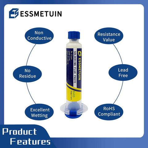Desoldering Wick Braided Soldering Flux Paste Combo For Electronics Soldering With 10 Ft Wick And 10cc Bottle Low Residue Lead Free
