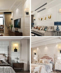 Dope Bedside Wall Mount Light With Dimmer Switch And Two USB Ports in elegant living and bedroom settings