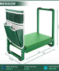 Wide Garden Kneeler and Seat With 2.36 Inch Thick EVA Cushion Heavy Duty Kneeling Bench with dimensions and side pocket visible