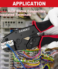 Ratchet Crimping Tool For Heat Shrink Connectors AWG 22 To 10 Pro Wire Crimper used in electrical panel wiring