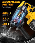 Close-up of Heavy Lifter Cordless Sds Rotary Hammer Drill featuring brushless motor and hammer function for efficient masonry tasks.