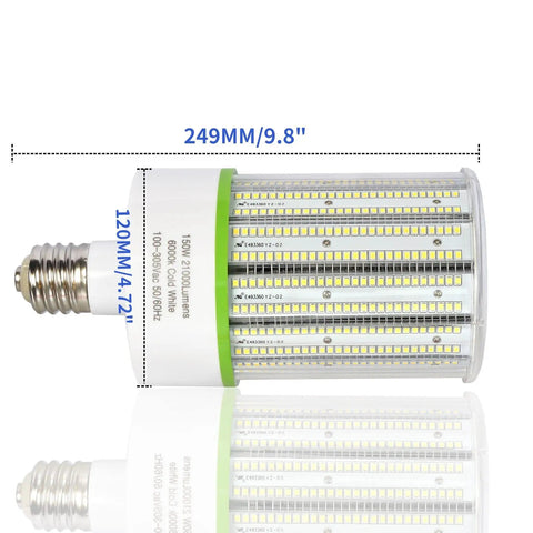 150W E39 LED Corn Light Bulb Daylight 5000K High Bay For Warehouse And Parking Lot 21,000 Lumens CRI 80 AC100 To 305V